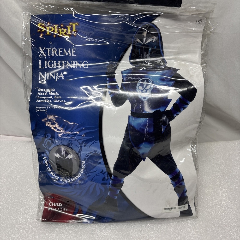 Spirit Children's Halloween Costume Extreme Ninja Small 4-6 Light Up Mask Sound